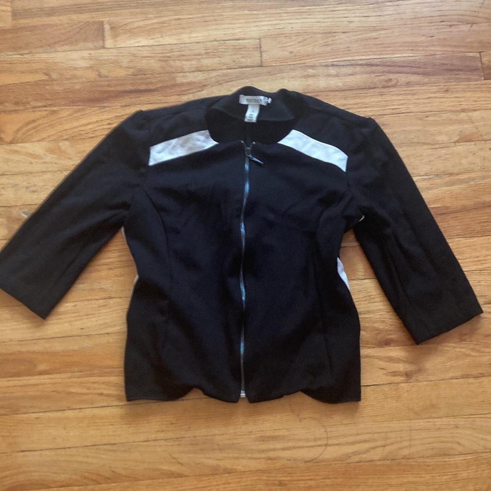 White House Black Market 3/4 Sleeve Zip Up Blazer Jacket